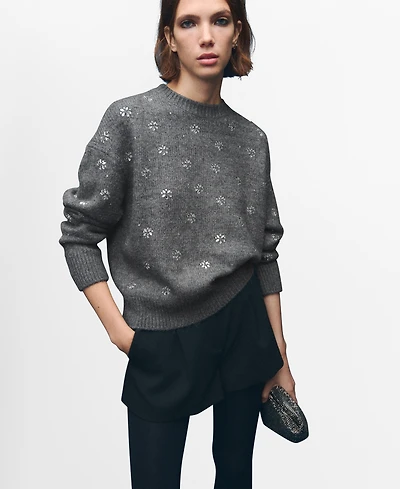 Mango Women's Crystal Detail Sweatshirt