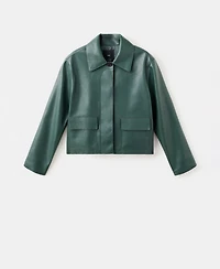 Mango Women's Pockets Faux-Leather Jacket