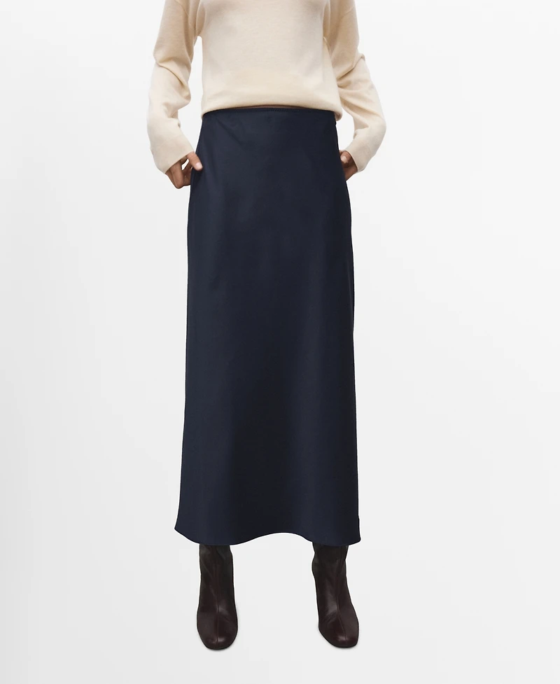 Mango Women's Satin Long Skirt