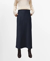 Mango Women's Satin Long Skirt