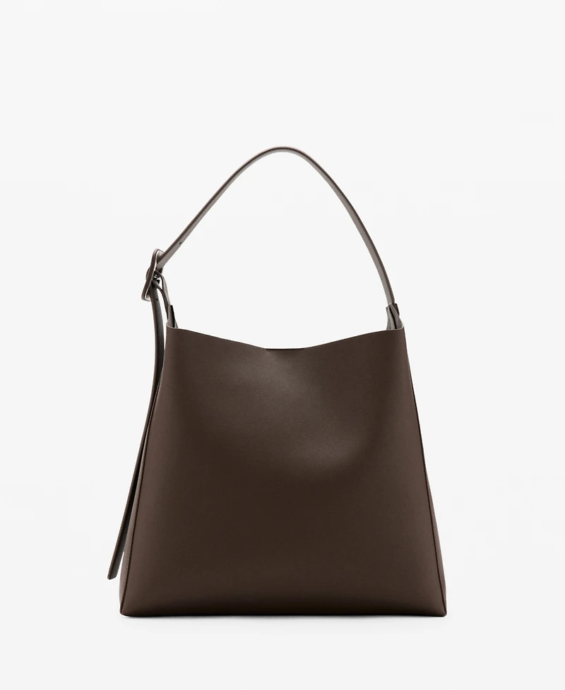 Mango Women's Buckle Shopper Bag