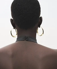 Mango Women's Draped Neck Satin Top