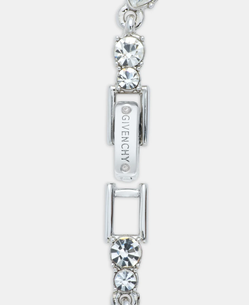 Givenchy Silver Tone Crystal Drama Open Flex Bracelet