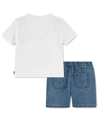 Levi's Baby Boys' Skater T-Shirt and Denim Shorts, 2-Piece Set