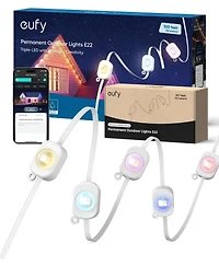 eufy Permanent Outdoor Lights E22, 100ft+ 50ft kit (Total 150ft) with 90 Triple-led Lights