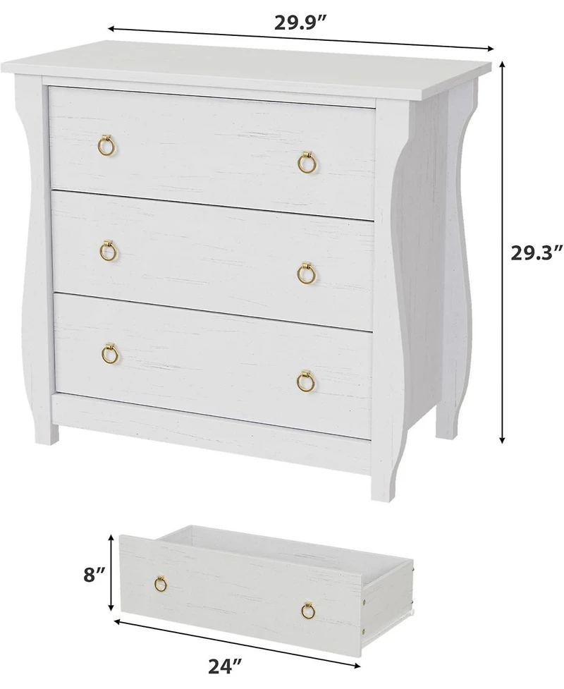 gaomon 3 Dresser for Bedroom, 29.3" Tall Drawer with Storage Freestanding, Wooden Closet Chest Living Room, Entryway
