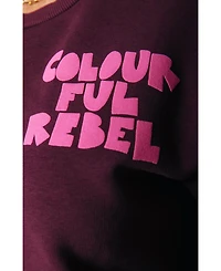 Colourful Rebel Women's Logo Wave Puff Relaxed Sweat Port Red