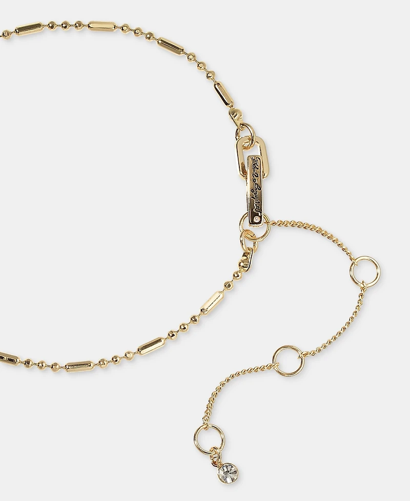 Karl Lagerfeld Paris Crystal Star, Moon & Logo Statement Lariat Necklace, 18" + 3" extender