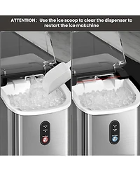 Cowsar Nugget Ice Makers Countertop, Pellet Ice Maker Machine with Soft Chewable Ice, 34lbs/Day, Pebble Ice Maker Countertop with Self-Cleaning