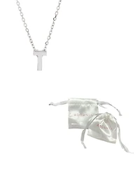Adornia Rhodium-Plated Mini Initial A Pendant Necklace, 16" + 2" extender