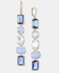 Lauren Ralph Lauren Gold-Tone Glass Stone Mixed Cut Linear Drop Earrings