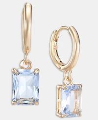 Lauren Ralph Glass Stone Drop Huggie Earrings