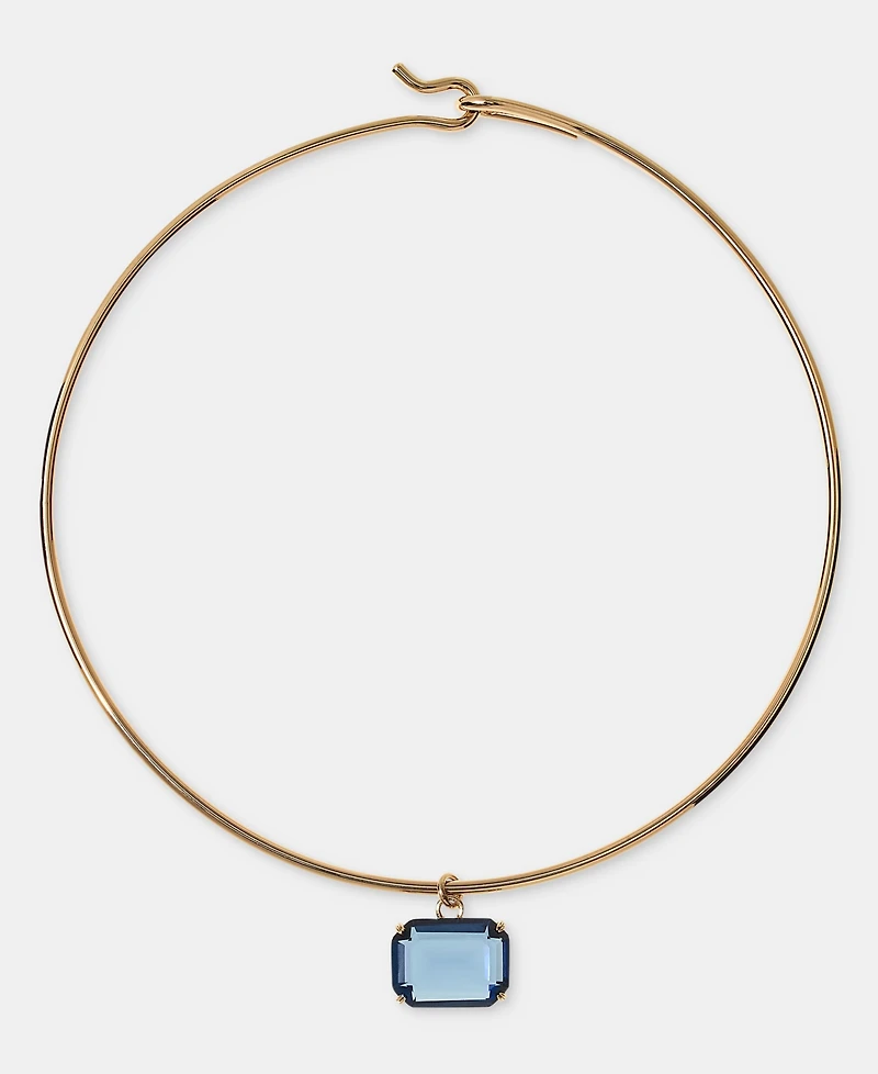 Lauren Ralph Lauren Gold-Tone Glass Solitaire Pendant Necklace, 16" + 3" extender