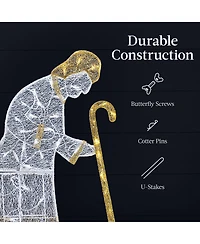 Best Choice Products Lighted 2D Christmas Nativity Scene Outdoor Decor w/ Twinkling Led Lights