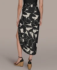 Donna Karan Women's Draped Side-Slit Sarong Skirt