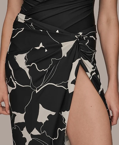 Donna Karan Women's Draped Side-Slit Sarong Skirt
