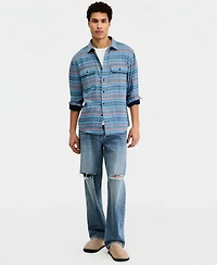 Sun + Stone Men's Cotton Striped Long-Sleeve Shirt, Macy's Exclusive
