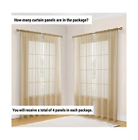 Hlc.me Essentials Sheer Voile Window Treatment Rod Pocket Curtain Panels