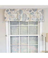 Rlf Home 100% Cotton High Quality Serene Tailored Window Valance with 1.5" Rod Pocket 50" W X 12" L Blue