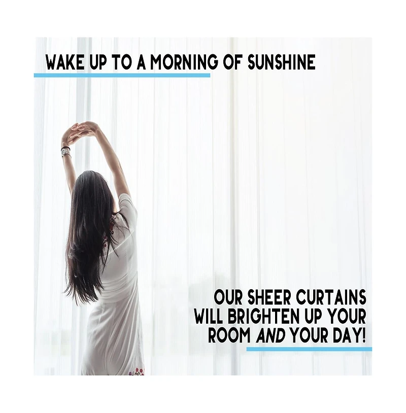 Hlc.me Essentials Sheer Voile Window Treatment Rod Pocket Curtain Panels