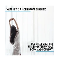 Hlc.me Essentials Sheer Voile Window Treatment Rod Pocket Curtain Panels