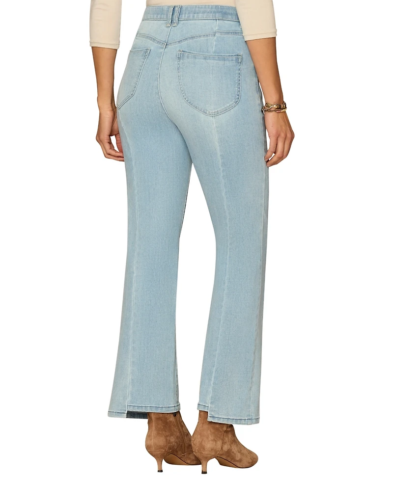 Democracy Petite Skyrise Straight-Leg Step Hem Jeans