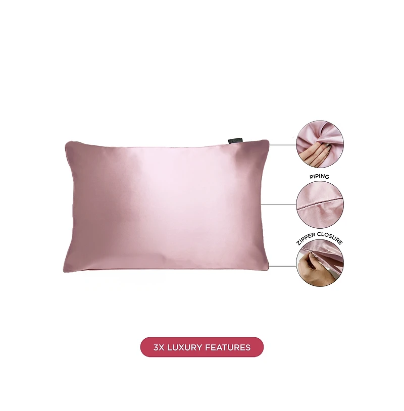 22 Momme 100% Mulberry Silk Pillowcase, Zipper