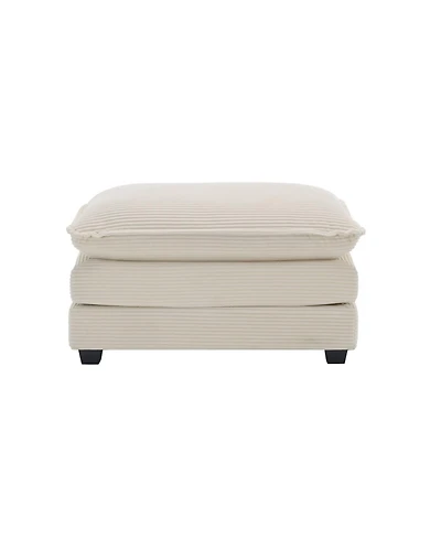 Streamdale Furniture Streamdale Beige Corduroy Ottoman Footstool for 2, 3, and 4 Seater Sofas