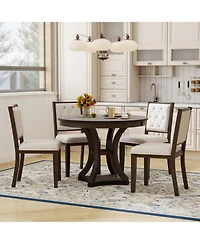 Streamdale Retro 5-Piece Extendable Dining Set (Espresso)