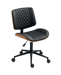 Homcom Home Office Chair No Arms with Wheels, 360 Swivel Desk Chair,