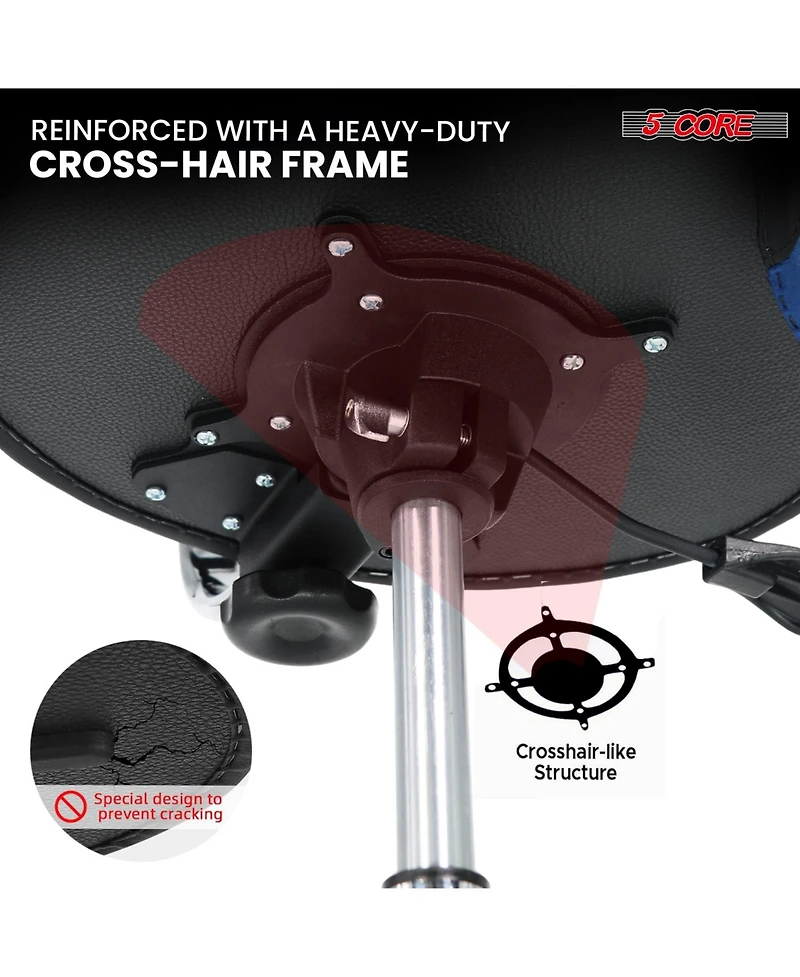 5 Core Drum Throne w Backrest 4" Padded Stool Airlift 25" Adjustable Drummer 441Lb Capacity