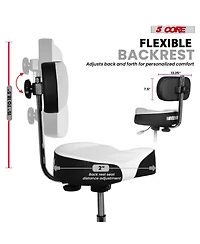 5 Core Drum Throne w Backrest 4" Padded Stool Airlift 25" Adjustable Drummer 441Lb Capacity