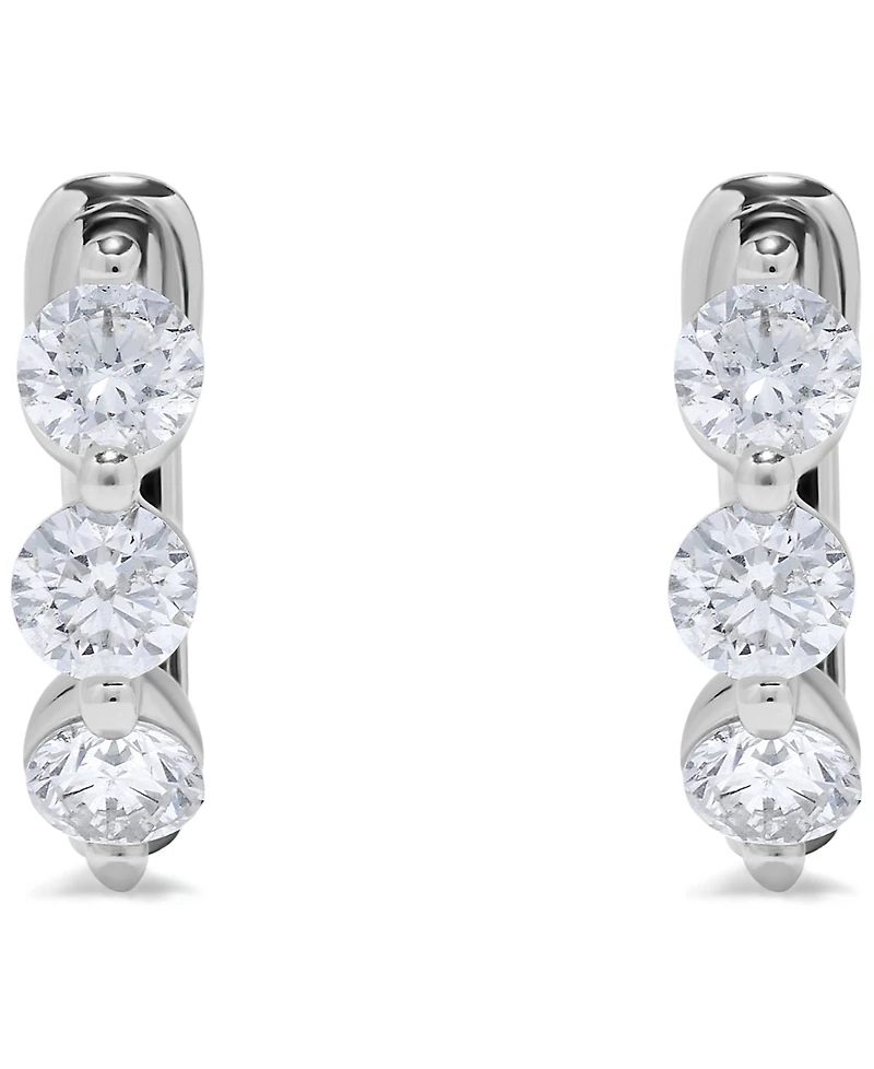 Macy's Diamond Huggie Earrings (1 ct. t.w.) in 14k White Gold