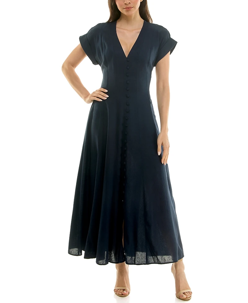 Taylor Women's Button-Front A-Line Dress