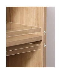 Streamdale Furniture Mid-Century Modern Rattan Door Storage Cabinet