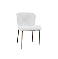 Jofran Upholstered Dining Chair with Performance Fabric and Antique Brass Legs-Set of 2