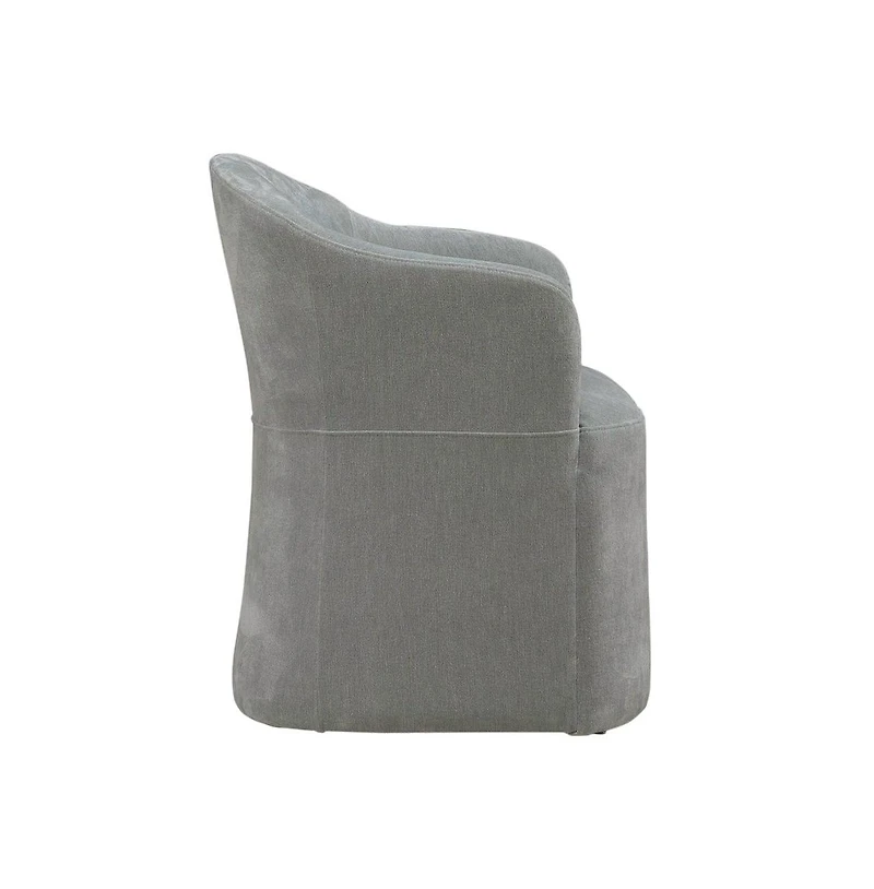 Accent Dining Chair with Castors - Squared Arm