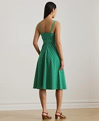 Lauren Ralph Women's Striped Belted Sleeveless Dress