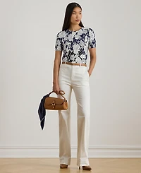 Lauren Ralph Women's Floral Short-Sleeve Sweater