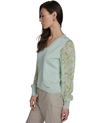 Tommy Hilfiger Women's Mixed Media V-Neck Sweater