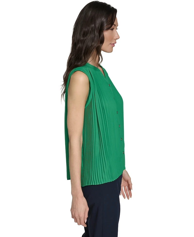 Tommy Hilfiger Women's Sleeveless Pleated Top