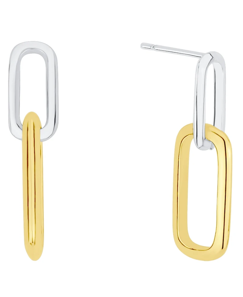 And Now This 18k Silver and Gold Plated Brass Drop Earrings, Macy's Exclusive