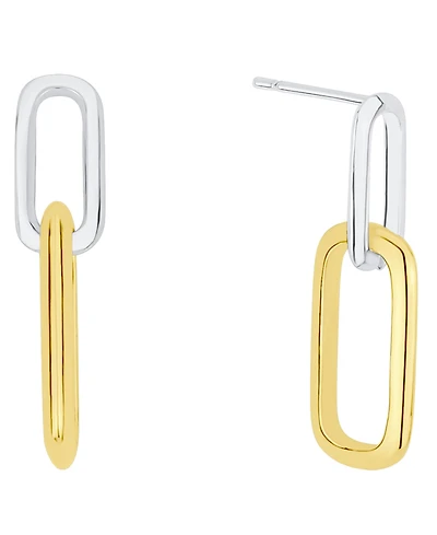 And Now This 18k Silver and Gold Plated Brass Drop Earrings, Macy's Exclusive