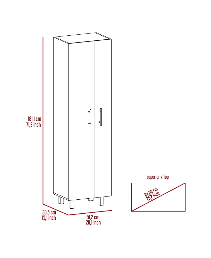 Lovmor 71.3 inch High Cleaning Supplies Cabinet with 5 Shelves for Mop Broom Storage