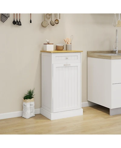 Lovmor E1 Mdf Trash Cabinet with Tilt Out Design for Kitchen Island Laundry Box and Recycling Use