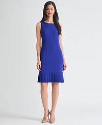 Kasper Women's Stretch-Crepe Pleat-Hem Sheath Dress, Regular & Petite