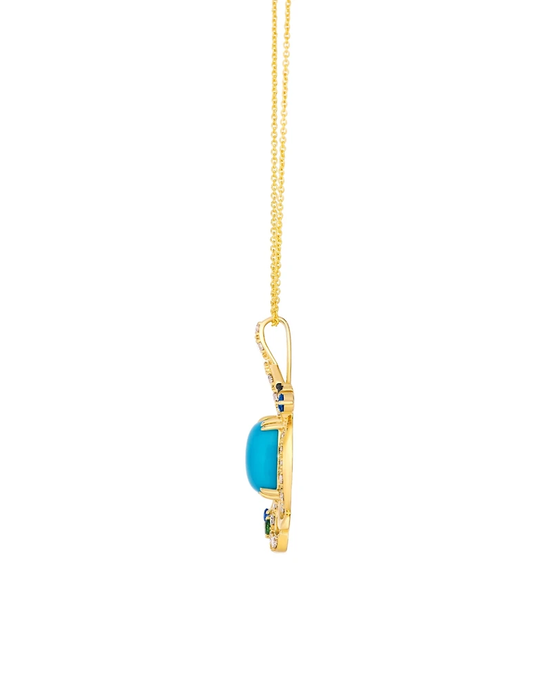 Le Vian Multi-Gemstone (2.75 ct. t.w.) and Diamond (0.35 ct. t.w.) Pendant Necklace in 14k Honey Gold