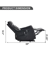 Streamdale Furniture Pu Power Lift Recliner Chair with Massage And Heat