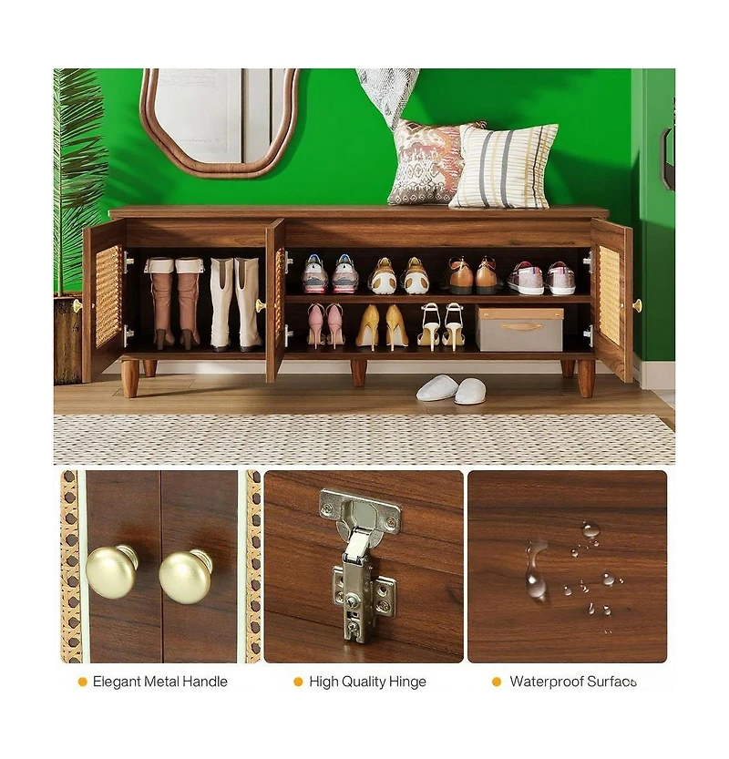 Slickblue Modern Entryway Shoe Cabinet with 3 Doors