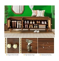 Slickblue Modern Entryway Shoe Cabinet with 3 Doors